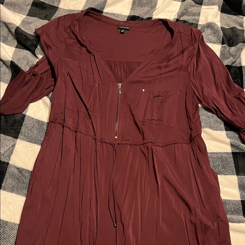torrid Burgundy Zip-Front Babydoll Dress